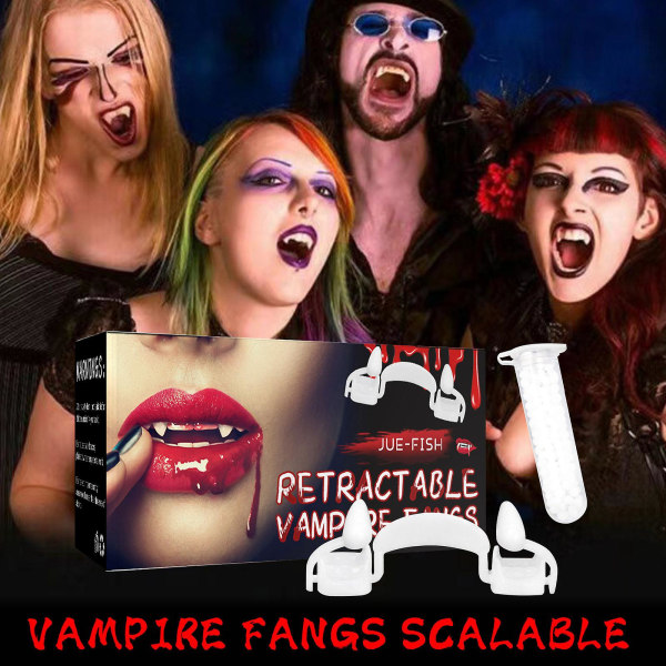 Räätälöidyt hampaat vampyyrihampaille Fake Halloween Party Cosplay Rekvisiitta Horror Party Favor Halloween Fake Teth Props -asu (FMY)