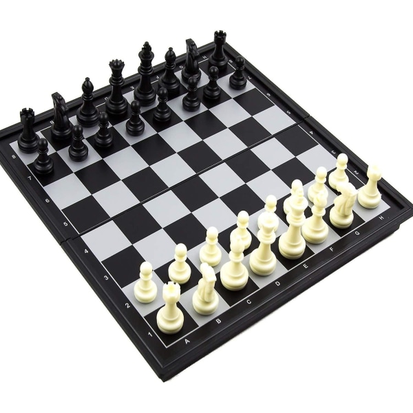Set med klassiskt hopfällbart schackbräde för barn och tonåringar - Bärbara pedagogiska leksaker för nybörjare (FMY)