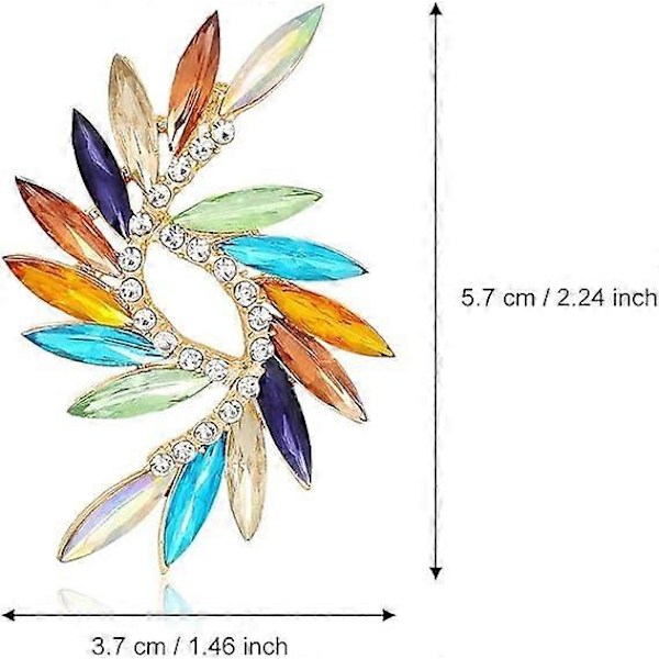 Brosch Nål för Kvinnor Blomma Brosch Elegant Simulerad Kristall Broscher - Färgglada (FMY)