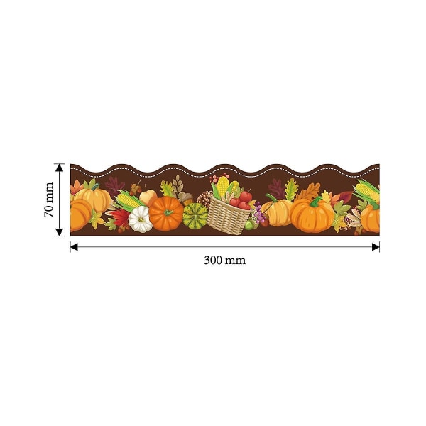 20 m Thanksgiving-klistremerke med skjolder Oppslagstavle kanter Korktavle Dekor Klasseromsgarderobe (FMY)