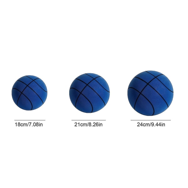 Silent Basketball - Premium-materiale, Silent Foam Ball, Unikt design, Trænings- og spillehjælper (FMY) Blue 24cm