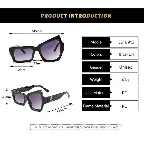Mænds og kvinders personlighed mode solbriller i uregelmæssig størrelse (FMY)