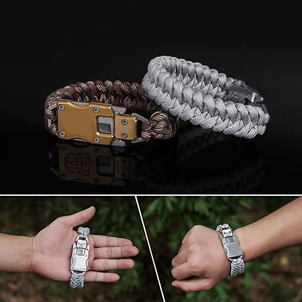 Paracord utomhusverktyg armband överlevnadsutrustning multianvändning överlevnadsarmband för utomhuscamping vandring fiske  (FMY)