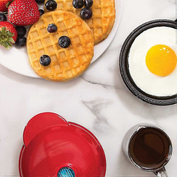 Mini Våffeljärn, Litet Våffeljärn, Non-Stick Våffeljärn för Rårakor, Lättrengjord Tomatkross för Personliga Pannkakor, Kakor, Ägg och (FMY)