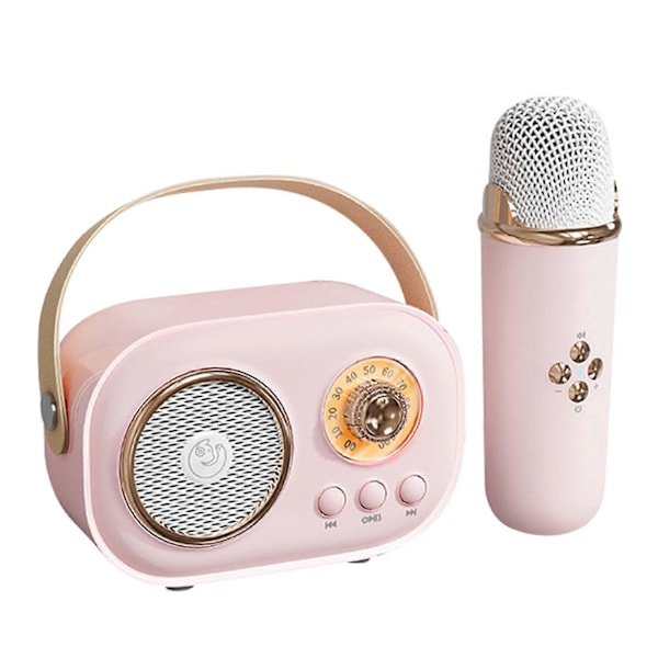 Karaoke-mikrofonikone lelu lapsille ja aikuisille Bluetooth-yhteensopiva karaokekone lapsille ja aikuisille (FMY) Pink Single Microphone