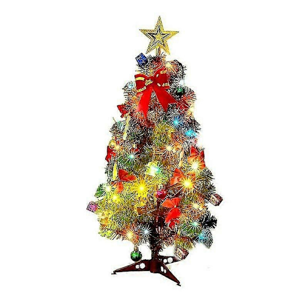 Mini kunstigt juletræ Julebord pynt med LED-lys (FMY) 60CM