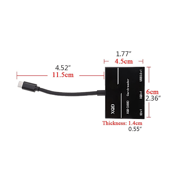 USB-C XQD-kortläsare Hög Hastighet USB 3.0 Universal XQD/SD Utbyggnadshuvuden (FMY)