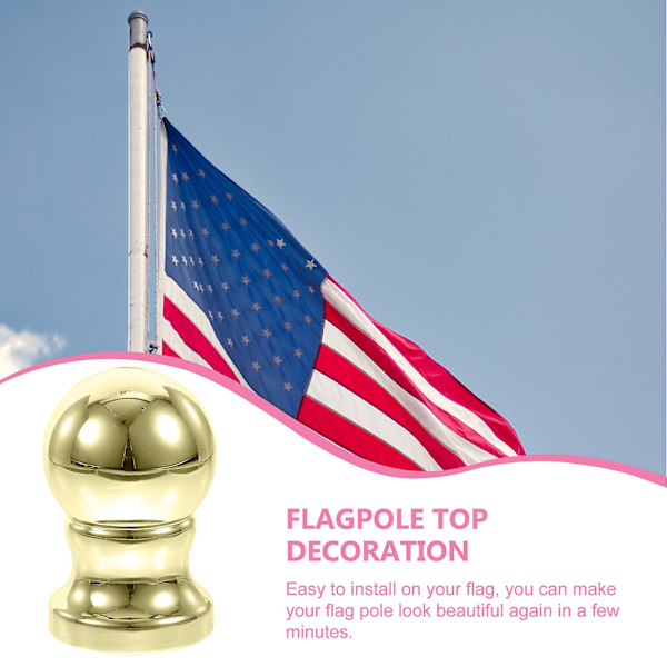 Flagstang Finial Ball Flagstang Bold Top Ornament Flagstang Top Udskiftning  (FMY) Golden 7.00X4.50X4.50CM