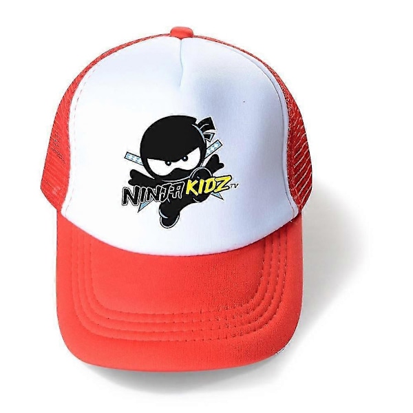 Børn Drenge Piger Ninja Kidz Tv Mesh Snapback Baseball Kasket Sommer Udendørs Justerbar Åndbar Solhat Gave (FMY) Red White