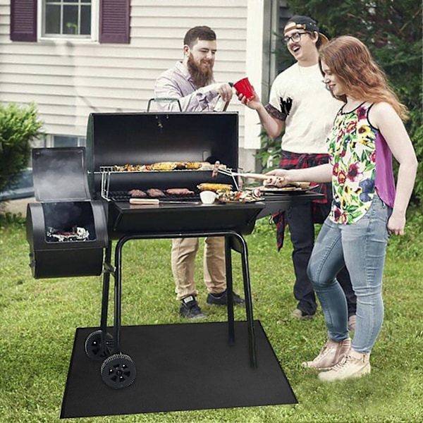 122/152/182x100CM BBQ Grilli Tulenkestävä Matto Lämmönkestävä Palonesto Liukumaton Terassi Ulkokäyttöön Nurmikko Lattiasuoja Matto Takka (FMY) M