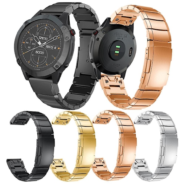 Urrem til Garmin Fenix 7S (FMY) i Rustfrit Stål Black