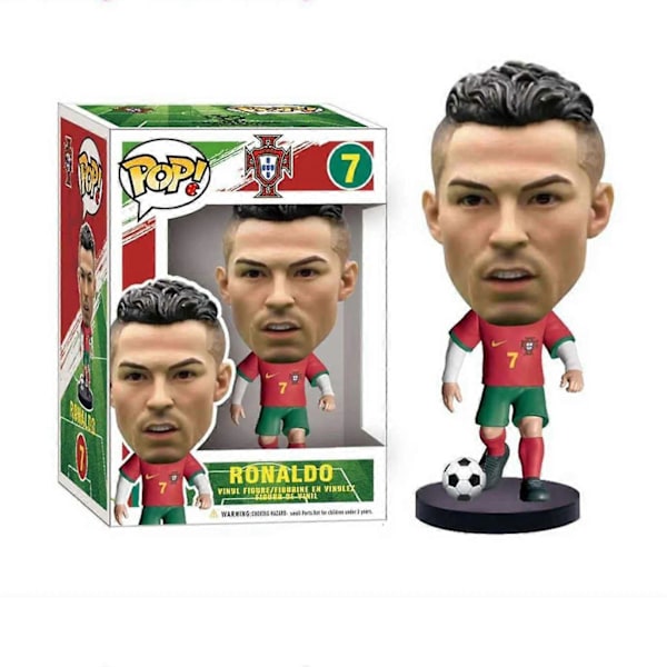 Ny stil Funko Fotballstjerner Black Gold Edition Lionel Messi 10# Actionfigurer Samling Statue Modell Dukke Julegave (FMY) G W