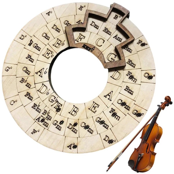 Musiknoter Instrument Lätt Att Bära Pedagogisk Akkordhjul Trämelodiverktyg Sångskrivare Gitarr (FMY)