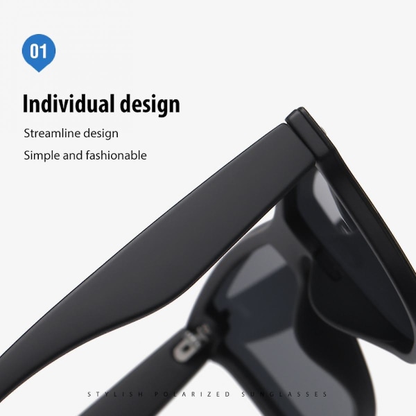 Polariserade solglasögon för män kvinnor Klassiska retro solglasögon för bilkörning Fiske 100 % UV-skydd (FMY)