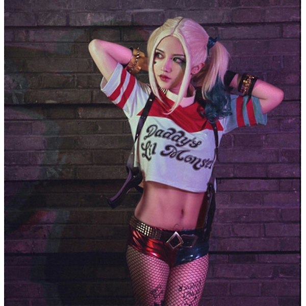 Polyester Harley Quinn Parykk (voksen) (FMY)