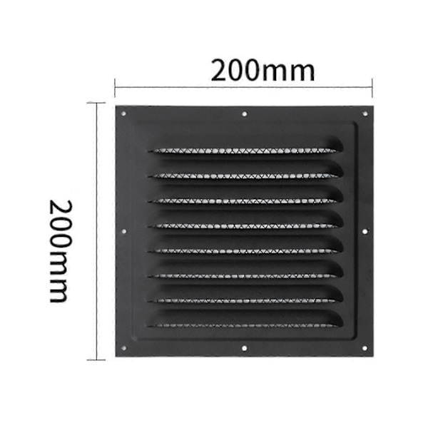 Metall Ventildeksel Intensivt Gitter Luftventil Lamell for Tak Kjøkken Sidevegg 15cmx15cm Hvit p20241126218 (FMY) Black 20cmx20cm