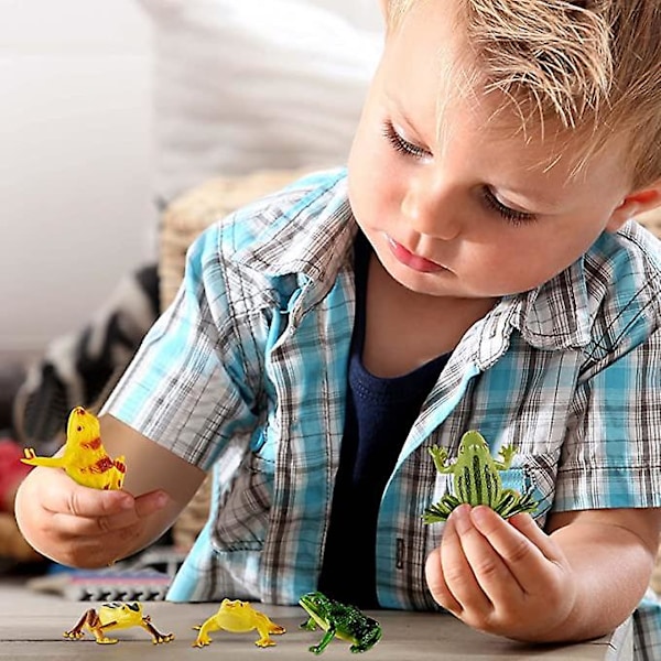 Plastik Frøer Legetøj Mini Vinyl Realistisk Frø Legetøj Dekorationer Frøer Sjov Regnskov Karakter Legetøj Realistisk Frø Figurer Livagtig Legetøj Til Cra  (FMY) 24Pieces
