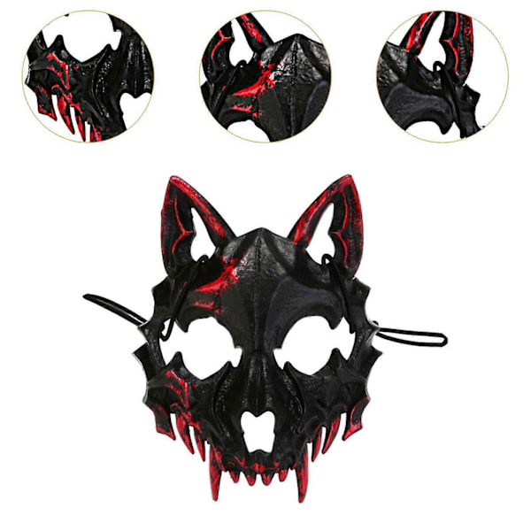 Halloween Susimaski Pelottava Eläin Cosplay Yökerho Festivaali Naamiaisasu Valkoinen (FMY) Black 21 cm x 17 cm