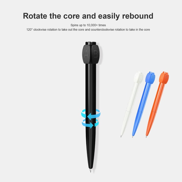 1/4x Fidget Spinner Pen Fidget Pen Spinner Med ABCD Rotationslock Ballpoint Pen  (FMY) Orange