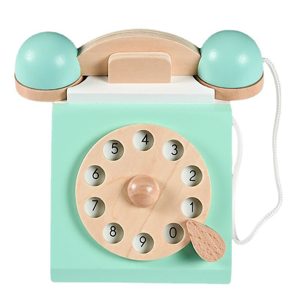 Retro-stil roterende telefonlegetøj til hånd-øje-koordination, slidstærkt, enkeltlinjet nødtelefon til skrivebord til børn KAESI  (FMY) Light Green