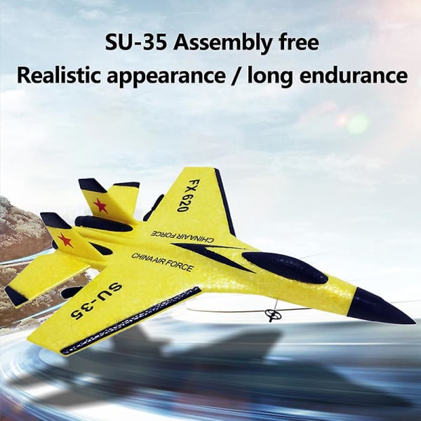Ny Su-35 Rc flygplan 2,4 g fjärrkontroll Fighter Epp Foam Toys Barnpresent (FMY) Yellow One Size