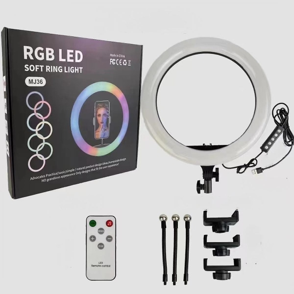 Selfie Ring Light Stand, dæmpbar Desktop Led Rgb Lampe Kamera Ringlight  (FMY)