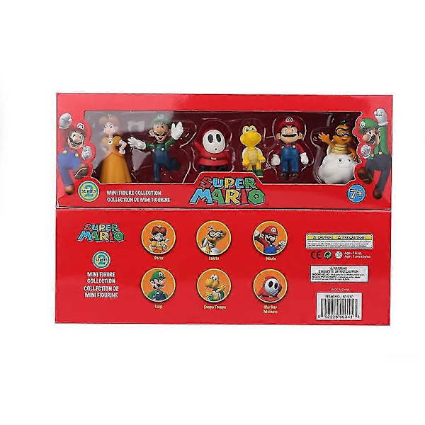 6 stk./sett 4-7cm Super Mario Bros Pvc Action Figur Leker Dukker Modellsett Luigi Yoshi Donkey Kong Sopp For Barn Bursdagsgaver (FMY) 3rd generation