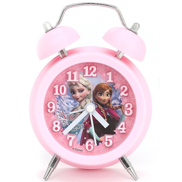 New Alarm Clock Elsa Anna Frozen Student Cartoon Bedside Clock Girls' Bedroom Dual Bell ES1149  (FMY)