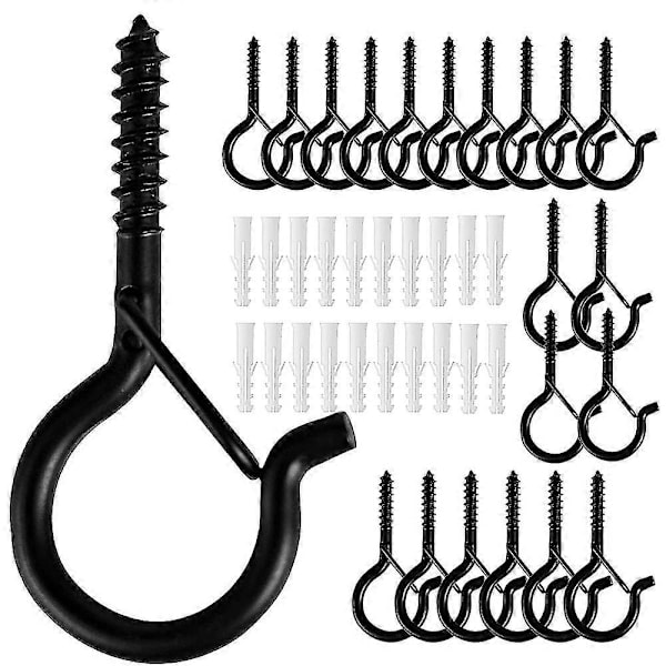 20/50 stk. Q-krok skrukroker for utendørs lyslenker Sikkerhetsspenne Design Enkel utløser Henger Ho (FMY) White