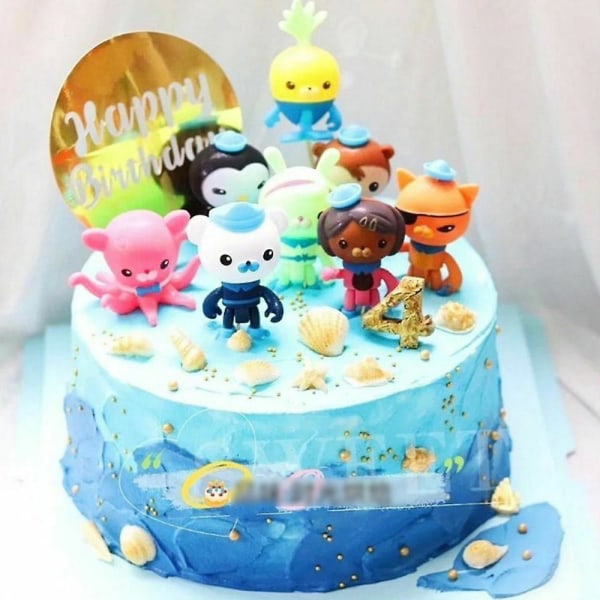 Barnas gaver 8stk/sett The Octonauts figurer Octo Crew Pack lekesett actionfigur dukke leketøy dekor (FMY)