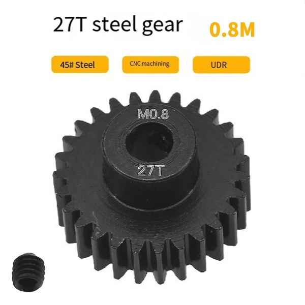 För Udr Bakre Rak Axel Kort Kort 32p M0.8 27t 5mm Hål Stål Motorväxel Motorväxel  (FMY)