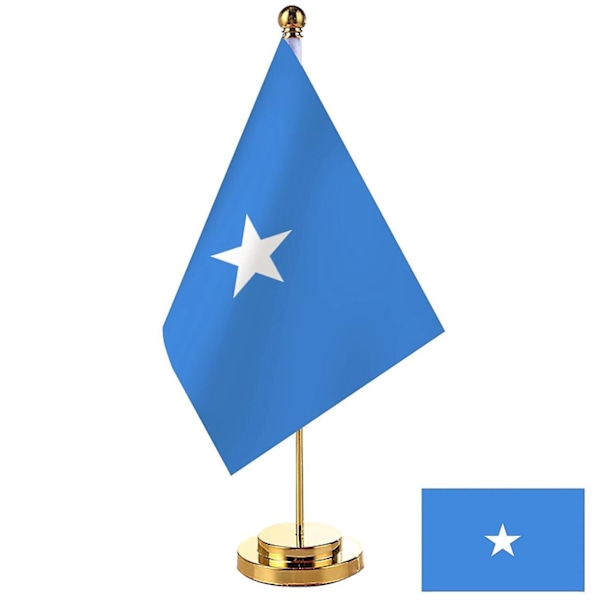 14x21cm Toimistopöydän Somali-lippu Bannerin kokoushuoneen pöydän jalustan tanko Somalian kaapin lippusarja Kokoushuoneen sisustus  (FMY) Somali Gold