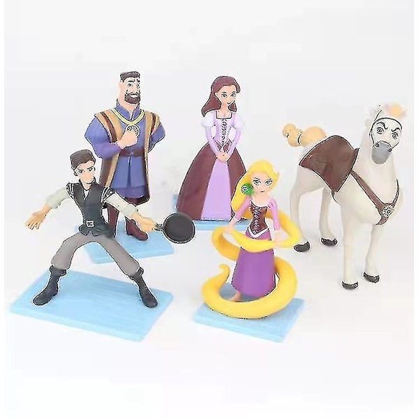5 kpl Rapunzel-hahmoja, Rapunzel-hahmo, Prinsessan Minihahmoja Kupkakoristeet Toimintahahmoja Kupkakoristeet (FMY)
