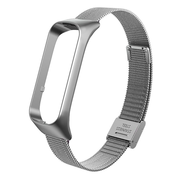 Erstatningsarmbånd for Samsung Galaxy Fit 2 Armbånd Metall Rustfritt Stål Bånd for Samsung Galaxy Fit2 R220 Smart Band (FMY) silver