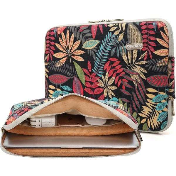 Canvas Vandtæt Til 13-13,3 Tommer Laptop Sleeve Case Taske (13-13,3 Tommer, Forest Series Sort)  (FMY)