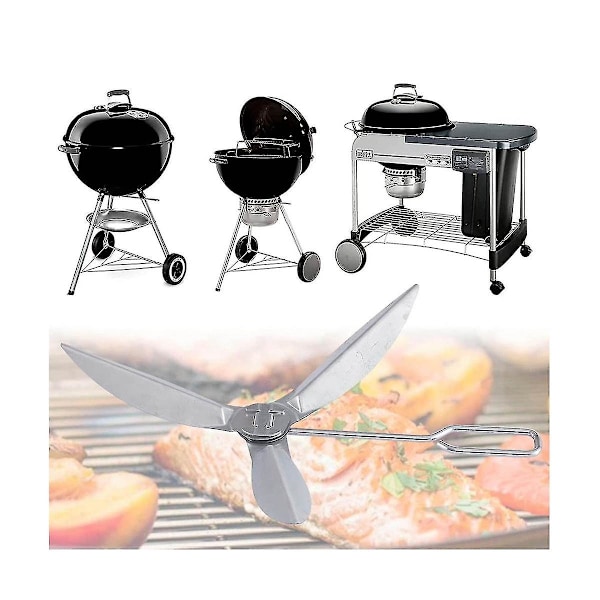 18-1/2-tums Grills One-Touch Rengöringssystem Kit, för 7443 90719 Kolgrill/Kittelgrillar Ersättningsdelar (FMY) Silver