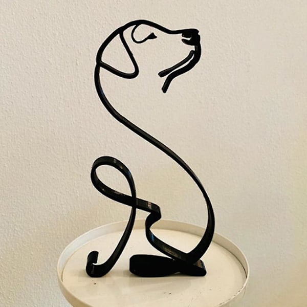 Modern Abstrakt Minimalistisk Metall Hund Skulptur Dekoration Staty Djur Konst Prydnader (FMY) Labrador