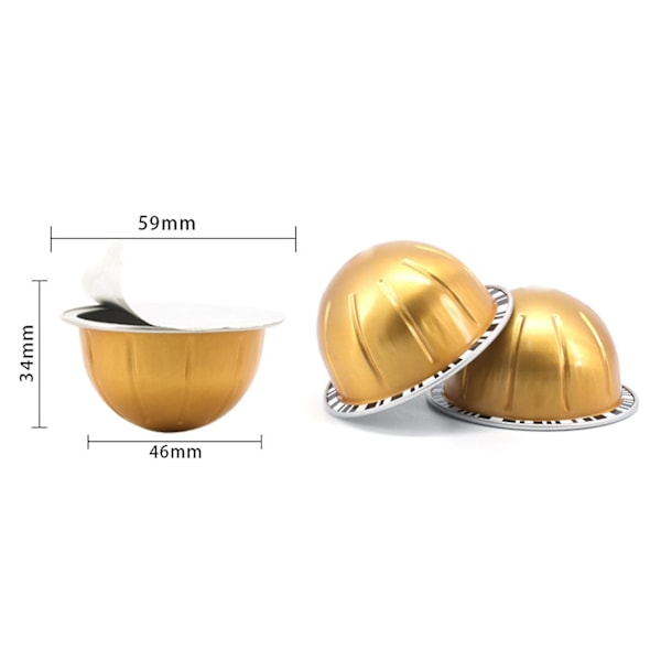 1 Sett med 40/80/150/230ML Kaffe Kapselskall Matkvalitet Gjenbrukbar Kaffe Kapselkopp for Nespresso Vertuo la  (FMY) B