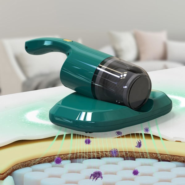 Mini Sängdammsugare Bärbar Tvättad Filter Sladdlös Rengöring Lämplig För Sängsoffa (FMY) Green