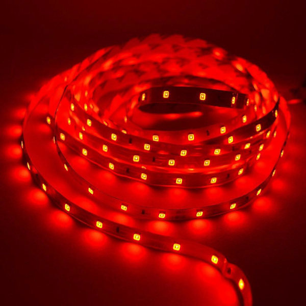 5M LED-nauhavalo, ei vedenkestävä, DC 12V, valkoinen, lämmin valkoinen, sininen, punainen, vihreä, nauhateippi, kirkkaampi 2835 nauha, kodin koristevalo (FMY) Red Not waterproof