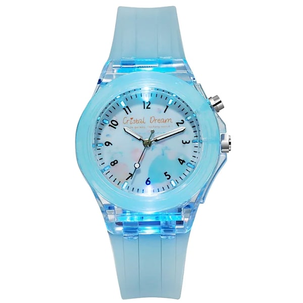 Nya Sport Barnklockor För Flickor Pojkar Present Personlig Klocka Lättläst Barn Silikon Flash Quartz Armbandsur Reloj Infantil(FMY) Blue