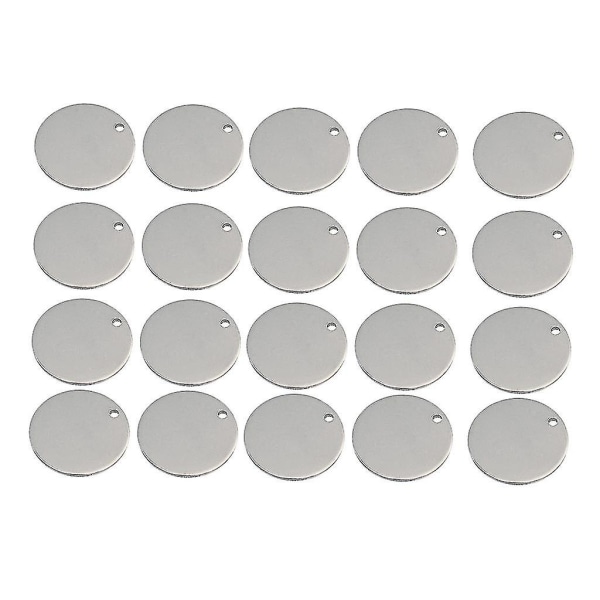 4x 20 stykker rustfrit stål flad rund cirkel blank møntdråbe stempling charms kaution vedhæng Smykker fund Personalisering halskæde (FMY)