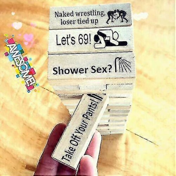 Super Naughty Blok Tårn Spil Paraktiviteter & Date Night Ideer 48x Blokke-Yvan  (FMY) 48pcs