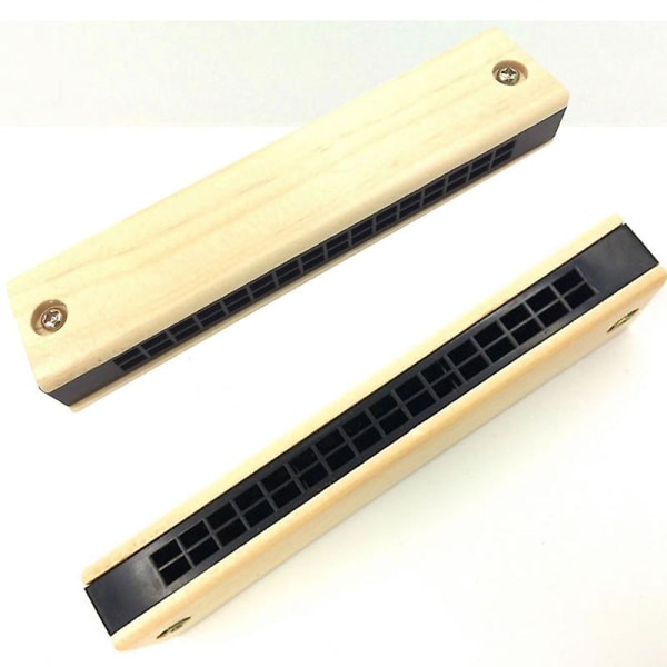 Bärbar 16-håls dubbelrads munspel i trä för barn tidig utbildning eller nybörjare munspelsälskare musikinstrument (FMY)
