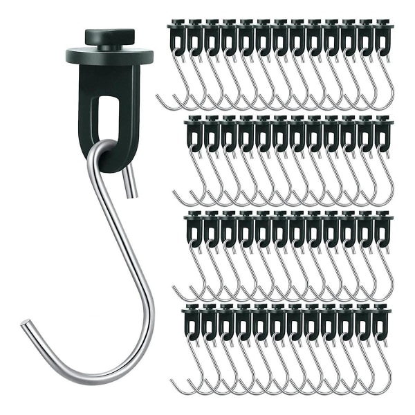 50 st växthuskrokar Hängare Växthus Twist Clips Växthusfästklämmor Med krok för utomhus  (FMY) Black