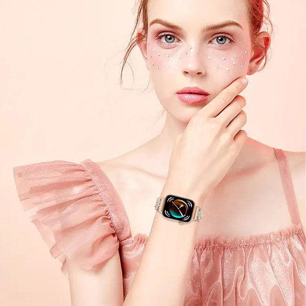 Armband för Huawei Watch Fit 3 Smartwatch, Metallarmband med Strass - Silver (FMY) Pink gold Huawei Watch Fit 3