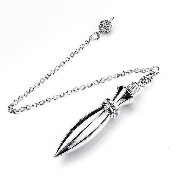 Pendel för slagruta Karnak Egyptisk Metallpendel Mässingshänge Healing Tung Slagruta Reiki Spirituell Pendel X019 (FMY) Silver color