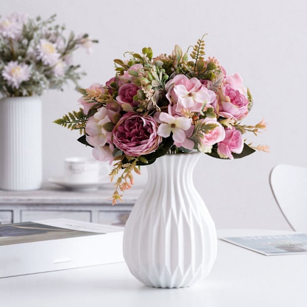 Blomstervase Elegant Blomsteroppsatser Vase Fint Håndverk Kreativ Blomsterpotte for Hjemmedekorasjon (FMY) Red