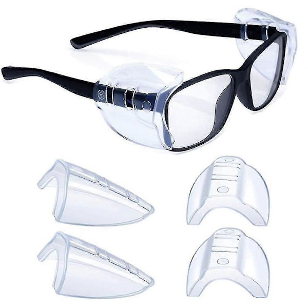 Universal Holdbar Klar Sidebeskyttelse til Briller Sikkerhedsbriller KND (FMY) Side Shields 2 Pairs