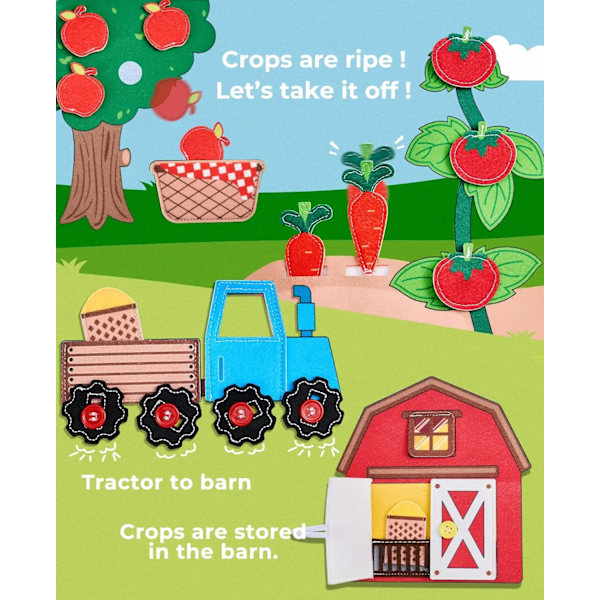 Kiireinen Lauta Montessori-Leikkikalut Taaperoille Farmin Eläinten Tarina Kiireinen Kirja Aistipeli Esikoulu Oppiminen Hienomotorinen Matkustus Toiminta (FMY) Farm Story Book
